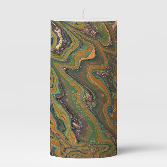 La Strada 2 Green and Gold Geode Abstract Candle (Front)