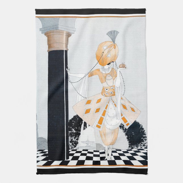 La Sultane - Vintage Fashionable Art Deco Lady Towel (Vertical)