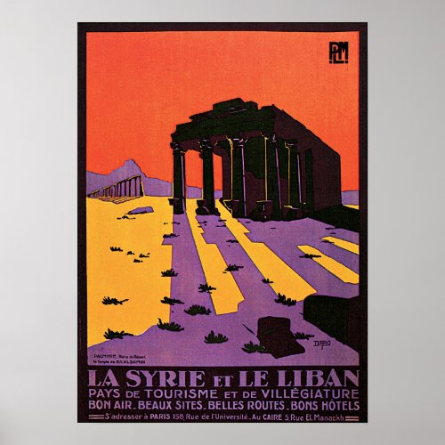 LA SYRIE ET LE LIBAN Temple of Bel Palmyre Ruins Poster