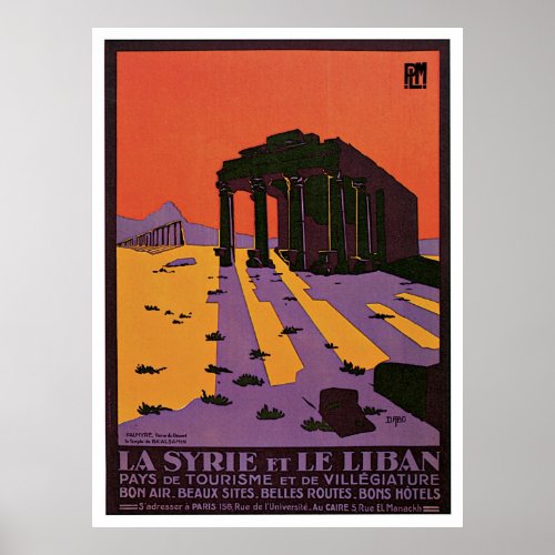 La Syrie et Le Liban vintage travel poster
