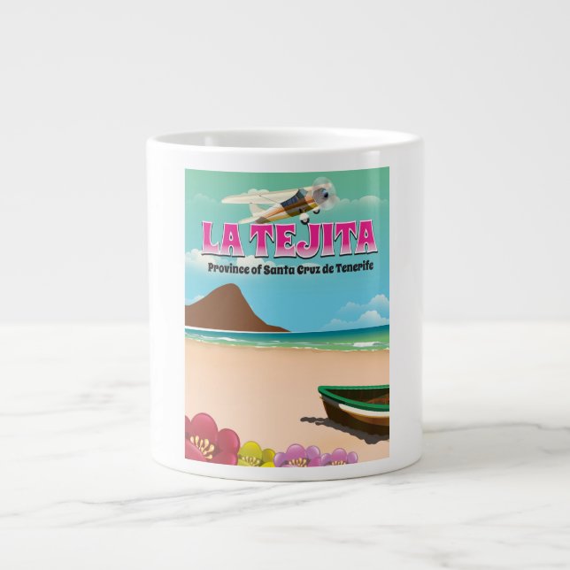 La Tejita Tenerife beach travel poster Giant Coffee Mug (Front)