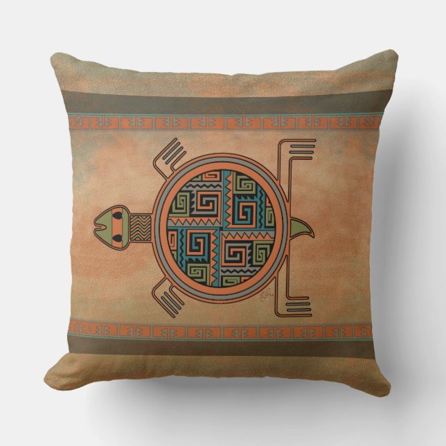 La Tortuga Throw Pillow (Front)
