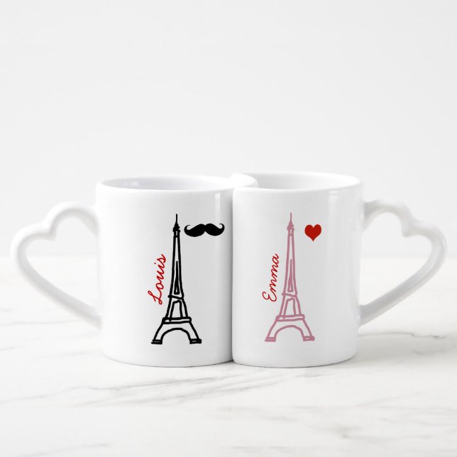 la Tour Eiffel Paris France Coffee Mug Set (Front Nesting)