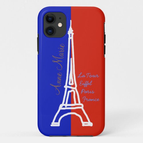 la tour Eiffel Paris personalized iPhone 11 Case