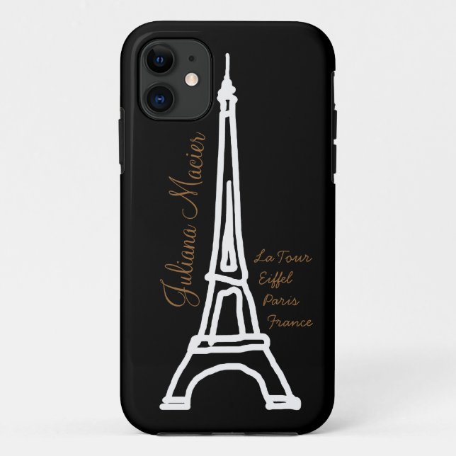 la tour Eiffel personalized name Case-Mate iPhone Case (Back)