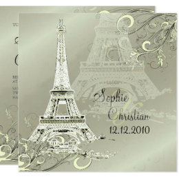 La Tour Eiffel Invitations Announcements Zazzle La Tour Eiffel Tower Wedding Invitations