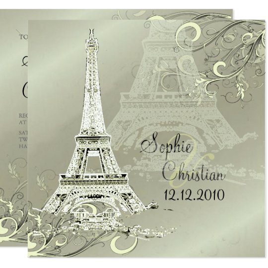 La Tour Eiffel Tower Wedding Invitations Zazzle La Tour Eiffel Tower Wedding Invitations