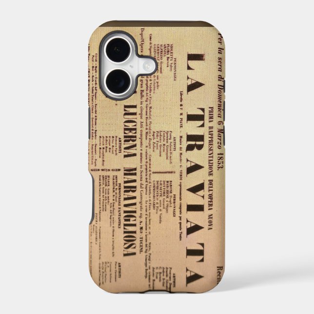 La Traviata World Premiere Poster (1853) Iphone Case (Back)