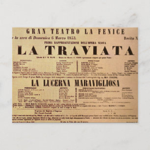 La Traviata World Premiere Poster (1853) Postcard