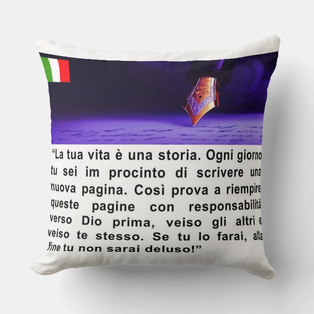 La tua vita è una storia throw pillow (Front)