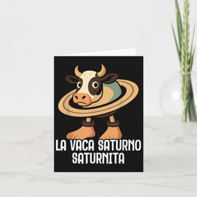 La Vaca Saturno Saturnita Italian Brainrot Funny M Card (Front)