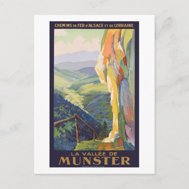 La Vallée de Munster Vintage Poster 1925 Postcard (Front)
