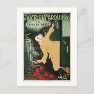La Victoria Arduino Vintage Coffee Drink Ad Art Postcard