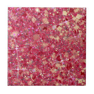 La Vida Magenta Pink Color Faux Glitter Solid Ceramic Tile