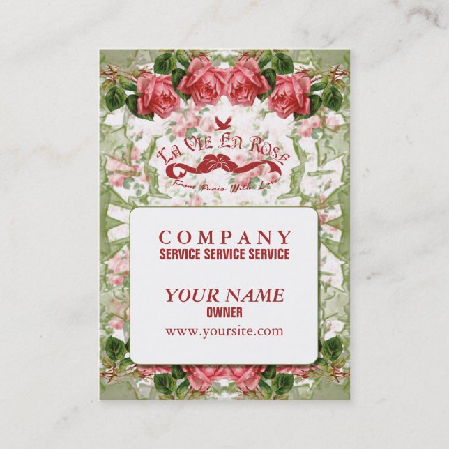 La Vie En Rose - Business Card (Front)
