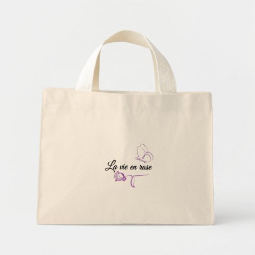 La Vie en Rose Butterfly Aesthetic Tote Bag