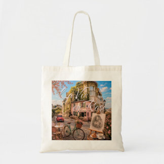 La Vie En Rose Paris Montmartre Cafe Illustration Tote Bag