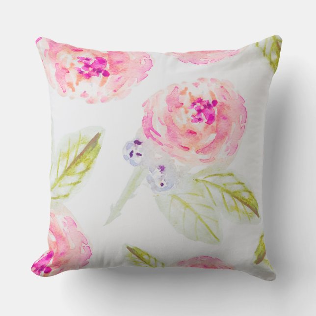 La Vie en Rose Throw Pillow (Front)