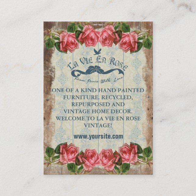 La Vie En Rose Vintage ~ Business Card (Front)