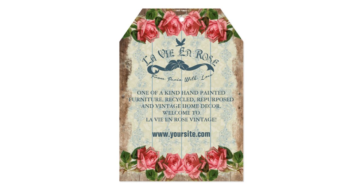 La Vie En Rose Vintage Price Tag Invitation Zazzle Com