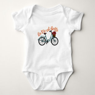 La Vie Est Belle French Bicycle Baby Bodysuit