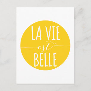 la vie est belle, life is beautiful, French quote Postcard