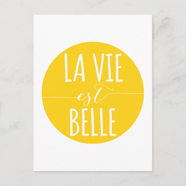 la vie est belle, life is beautiful, French quote Postcard (Front)