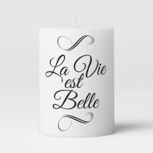 La vie est belle pillar candle