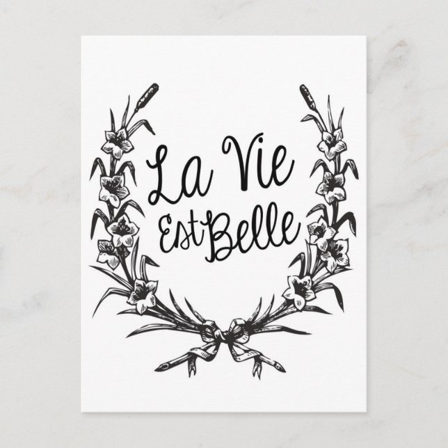 La Vie Est Belle Postcard (Front)