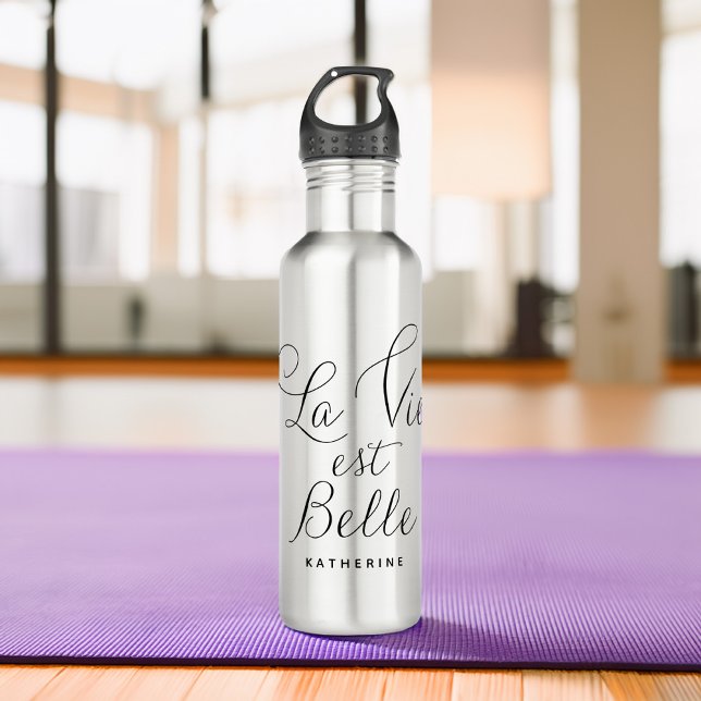 "La Vie est Belle" Stainless Steel Water Bottle (Creator Uploaded)