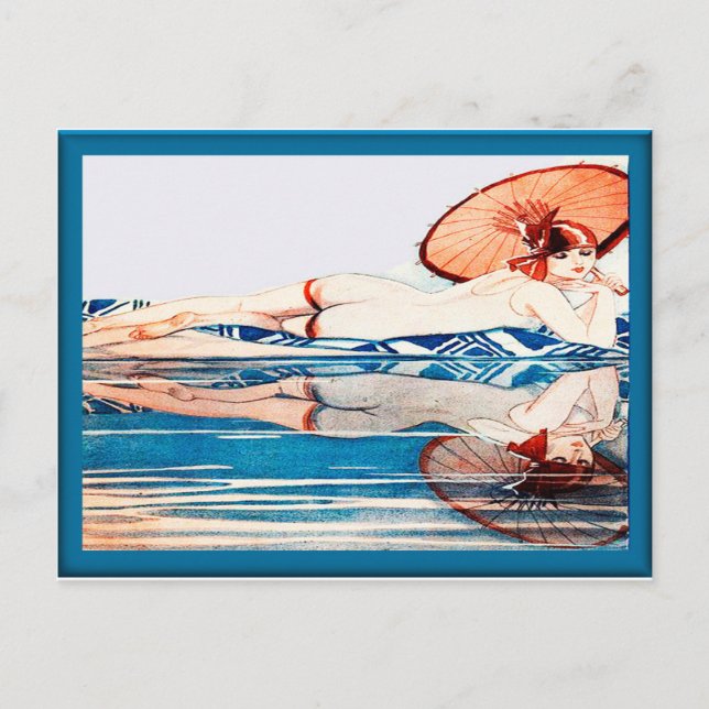 La Vie Parisienne - Bathers Reflection Postcard (Front)