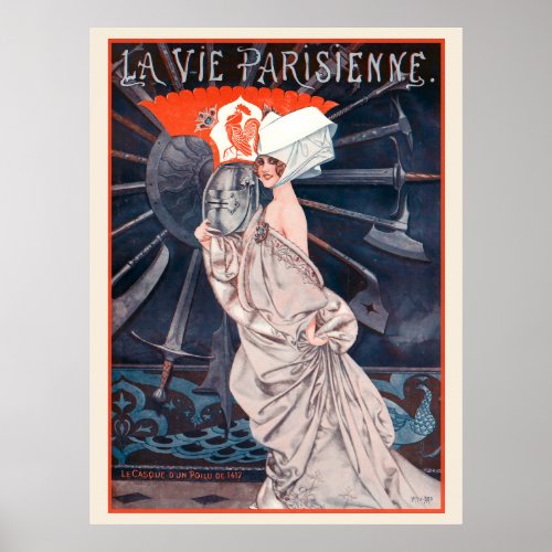 La Vie Parisienne _ Le casque dun poilu de 1417 Poster