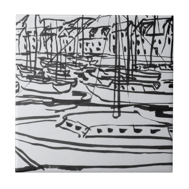 La Vilaine River | La Roche-Bernard, Brittany Ceramic Tile (Front)