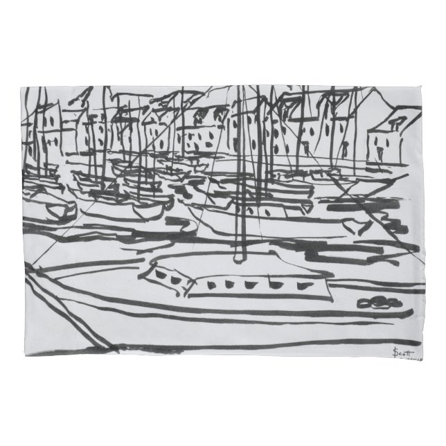 La Vilaine River | La Roche-Bernard, Brittany Pillowcase (Front-Left)