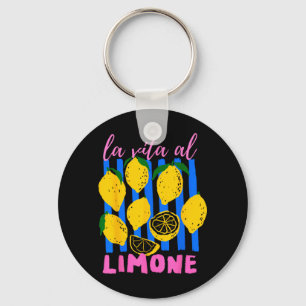 La Vita Al Limone Funny Italian Lemon Fruit Summer Keychain