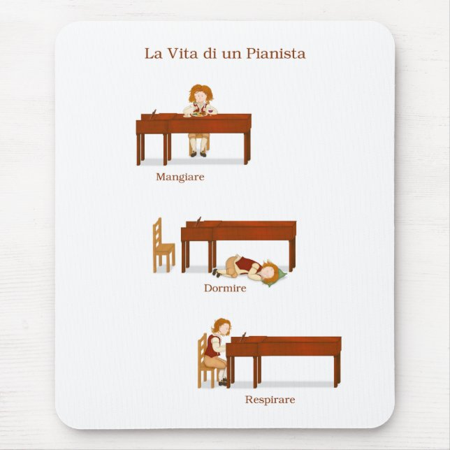 La Vita di un Pianista Mouse Pad (Front)
