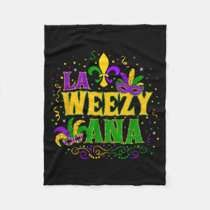 La weezy ana carnival new orleans mardi gras fleur fleece blanket