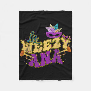 La Weezy Ana Groovy Mardi Gras Louisiana Men Women Fleece Blanket