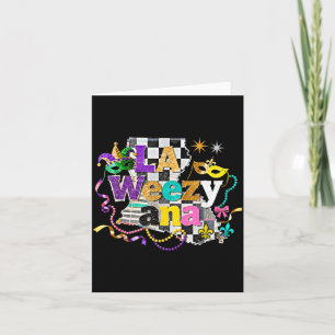 La Weezy Ana Louisiana Mardi Gras Carnival Design  Card