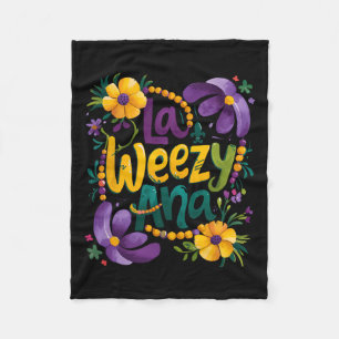 La Weezy Ana Mardi Gras Costume New Orleans Fleece Blanket