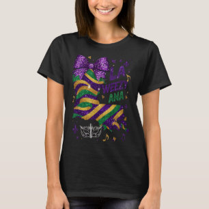La Weezy Ana Mardi Gras Louisiana Map Fat Tuesday T-Shirt