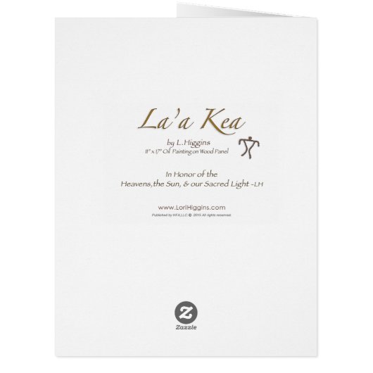 "La'a Kea" by Maui artist Lori Higgins 8.5" x 10" (Back)