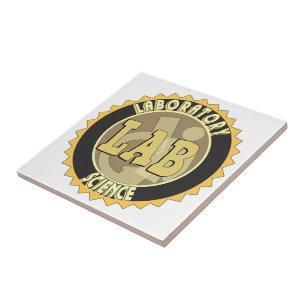 LAB BADGE LABORATORY SCIENCE CERAMIC TILE
