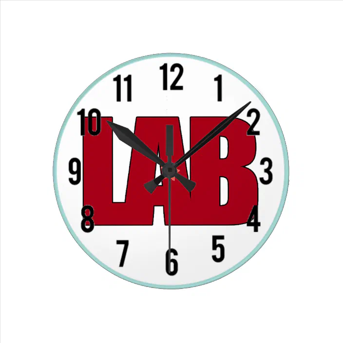 Lab Big Red Bold Medical Laboratory, Big Round Clock