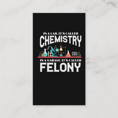Lab Chemistry Teacher Garage Felony Crime Chemist Business Card