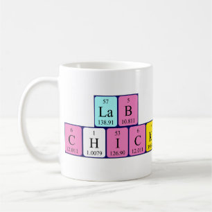Lab Chick periodic table name mug