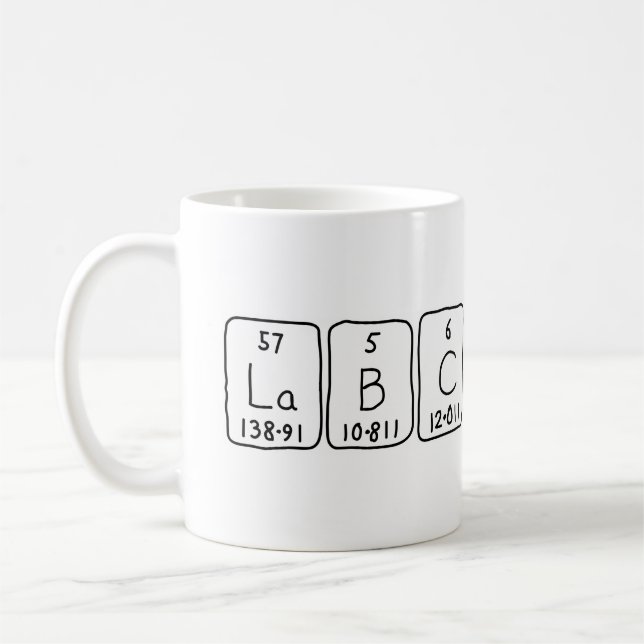 Lab Chick periodic table name mug (Left)