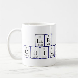 Lab Chick periodic table name mug