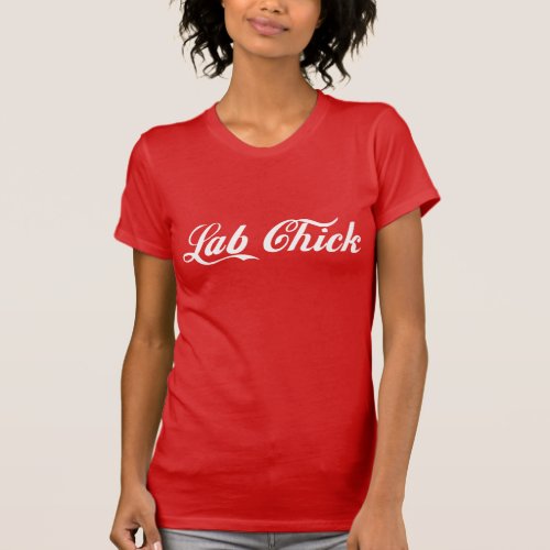 Lab Chick Script front and back T_shirt