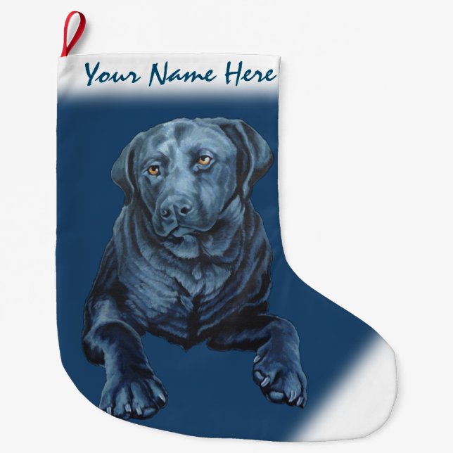 Lab Christmas Stocking Personalize Dog Stocking (Front)